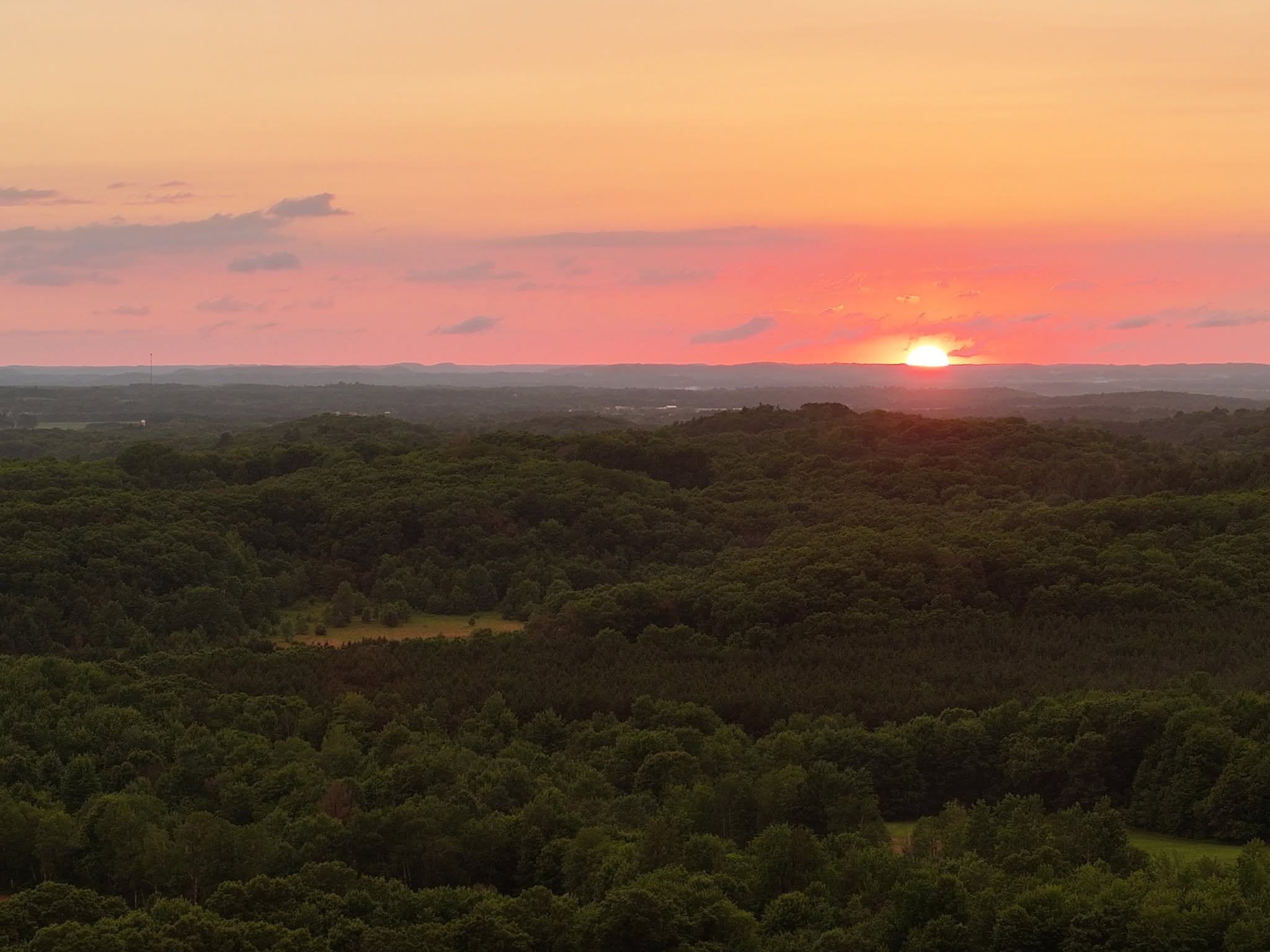 Aerial forest river view